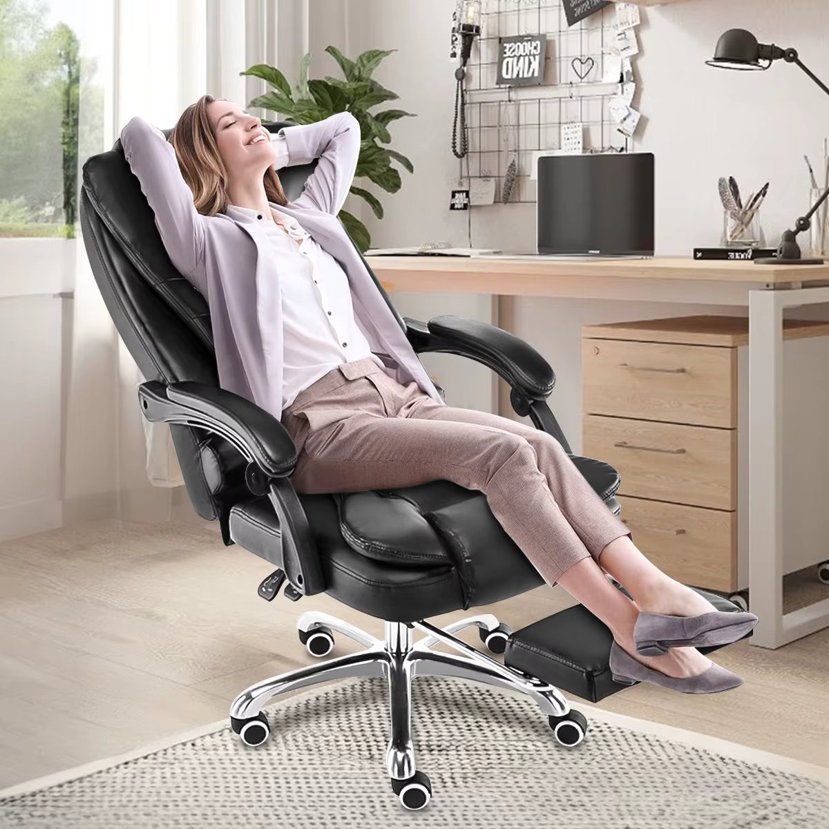 President Ergonomica Office Chair Pink Foot Support