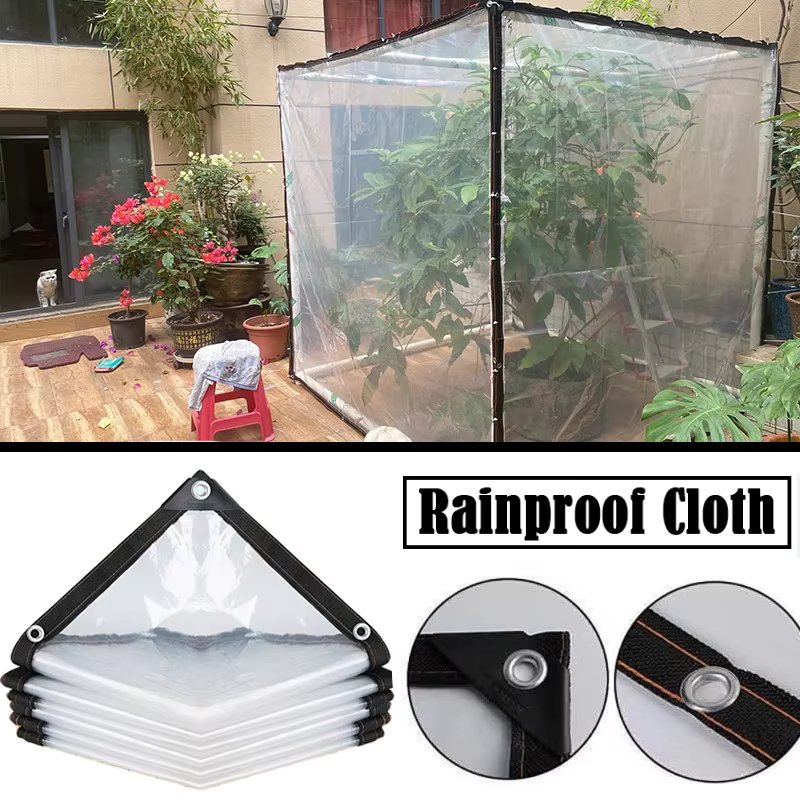 Thicken Transparent Waterproof Tarpaulin Garden Rainproof Clear Poly Tarp Plant Cover Insulation Shed Cloth with Grommets