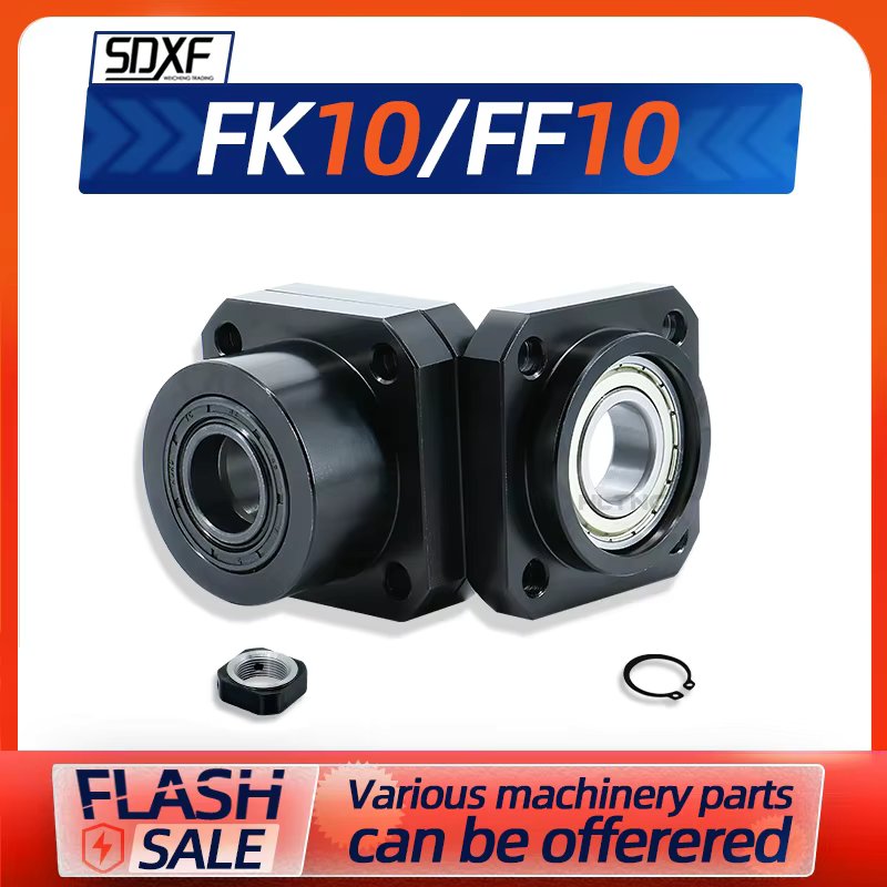 High-quality FK10 FF10 Ballscrew Support Match Use SFU1204/SFU1210 Ball Screw End Support Cnc Part 1set FKFF10 FK10FF10
