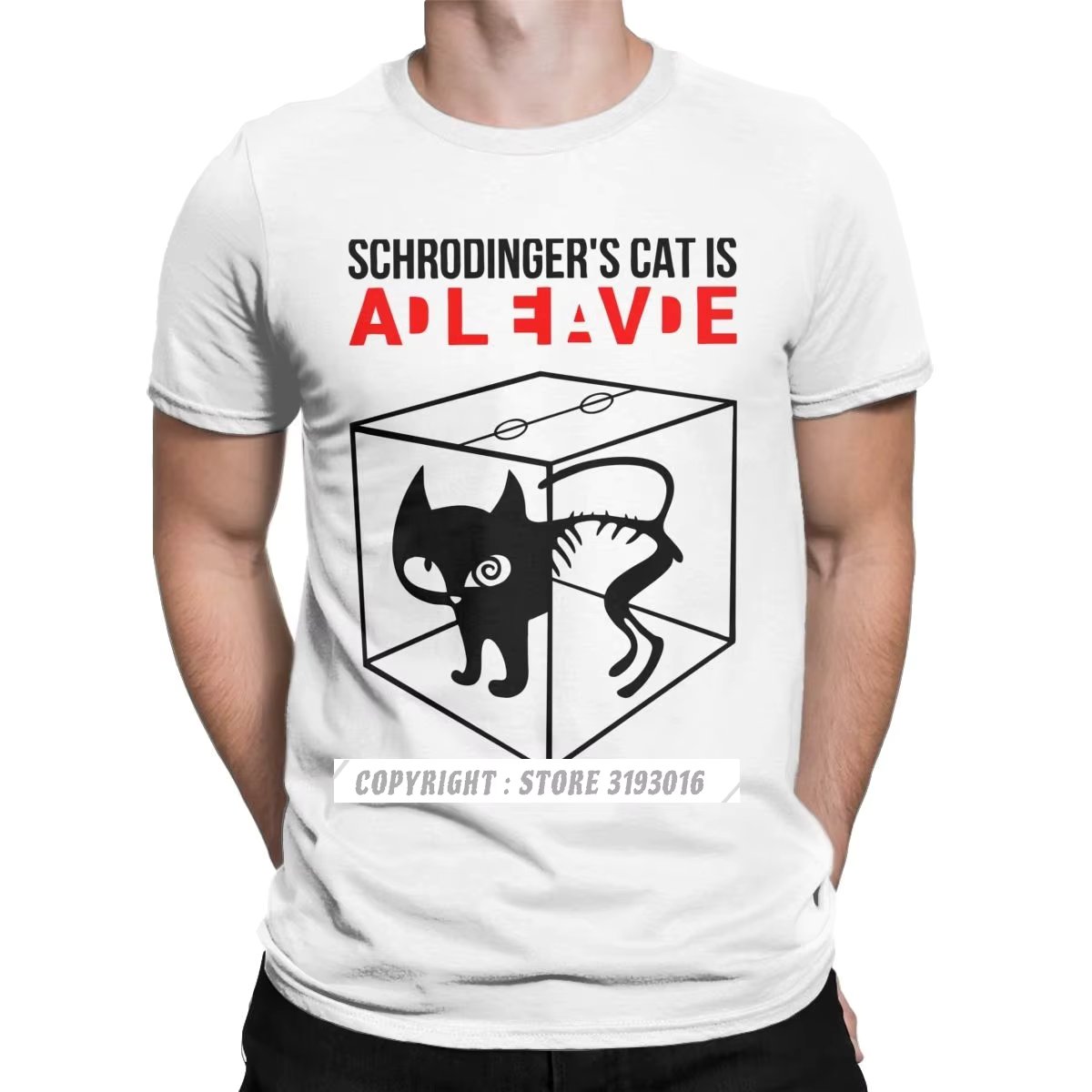 Schrodinger's Cat Is Dead And Alive T Shirt Men Mechanics Physics Science Printed New Tops T Shirt Custom Drop Ship