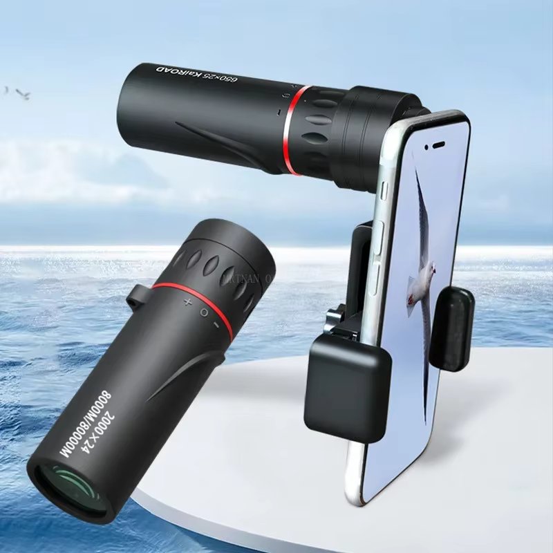 2000x24 HD Monocular Telescope Mini Portable Mobile Phone Telescope with Holder Outdoor Camping Hunting Birdwatching Telescopes