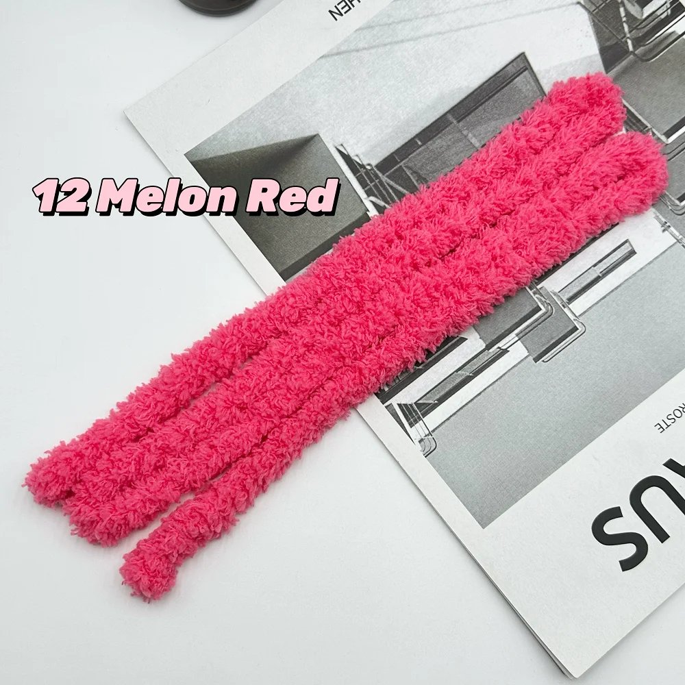 New 15mm Plush Twist Wire Sticks Multicolor Wool Iron Wire Strip Stick Felt Fabric DIY Sewing Accessories Kids Twisting Sticks