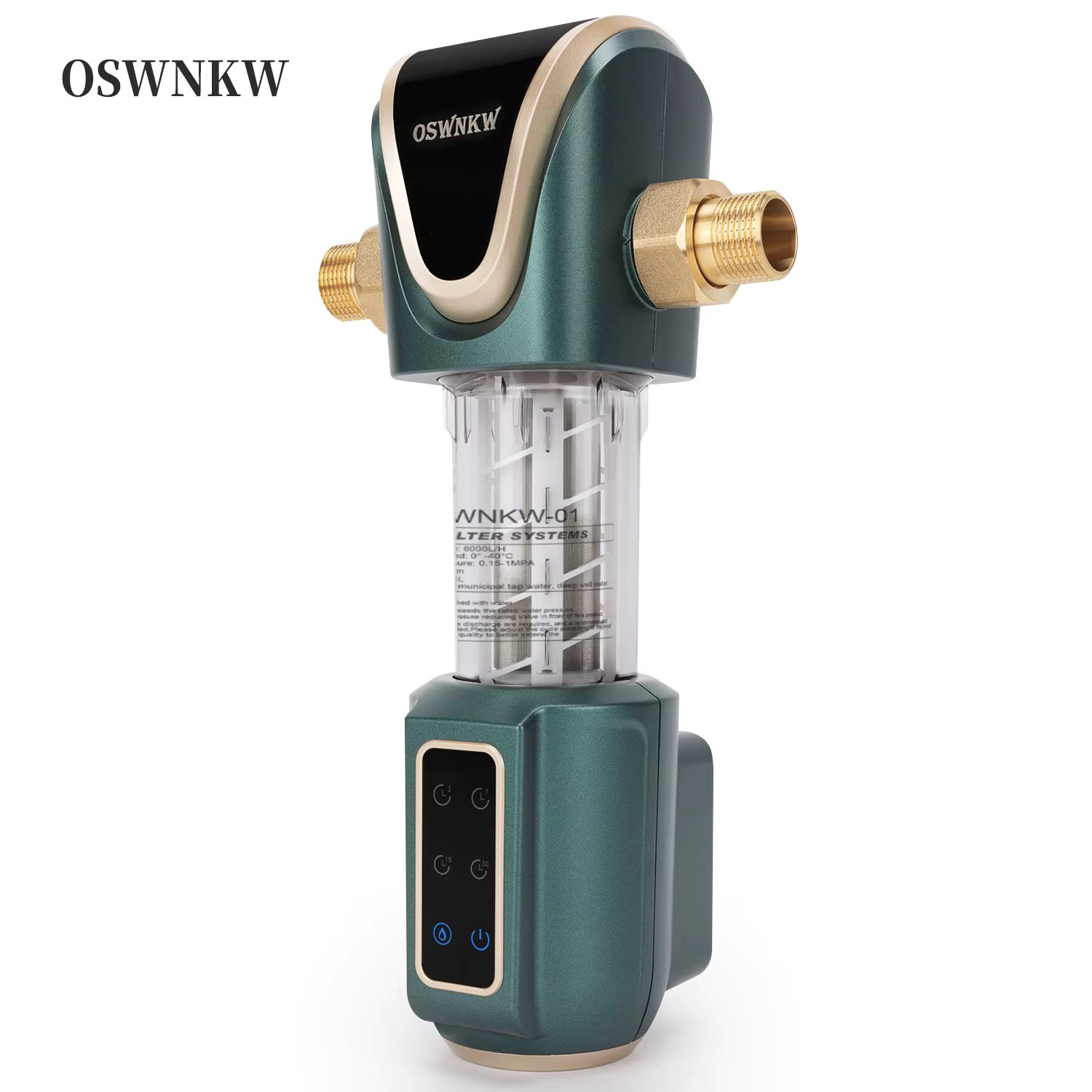 OSWNKW-01Pre Filter Purifier Whole House Spin Down Sediment Water Filter Central Prefilter System Backwash Stainless Steel Mesh
