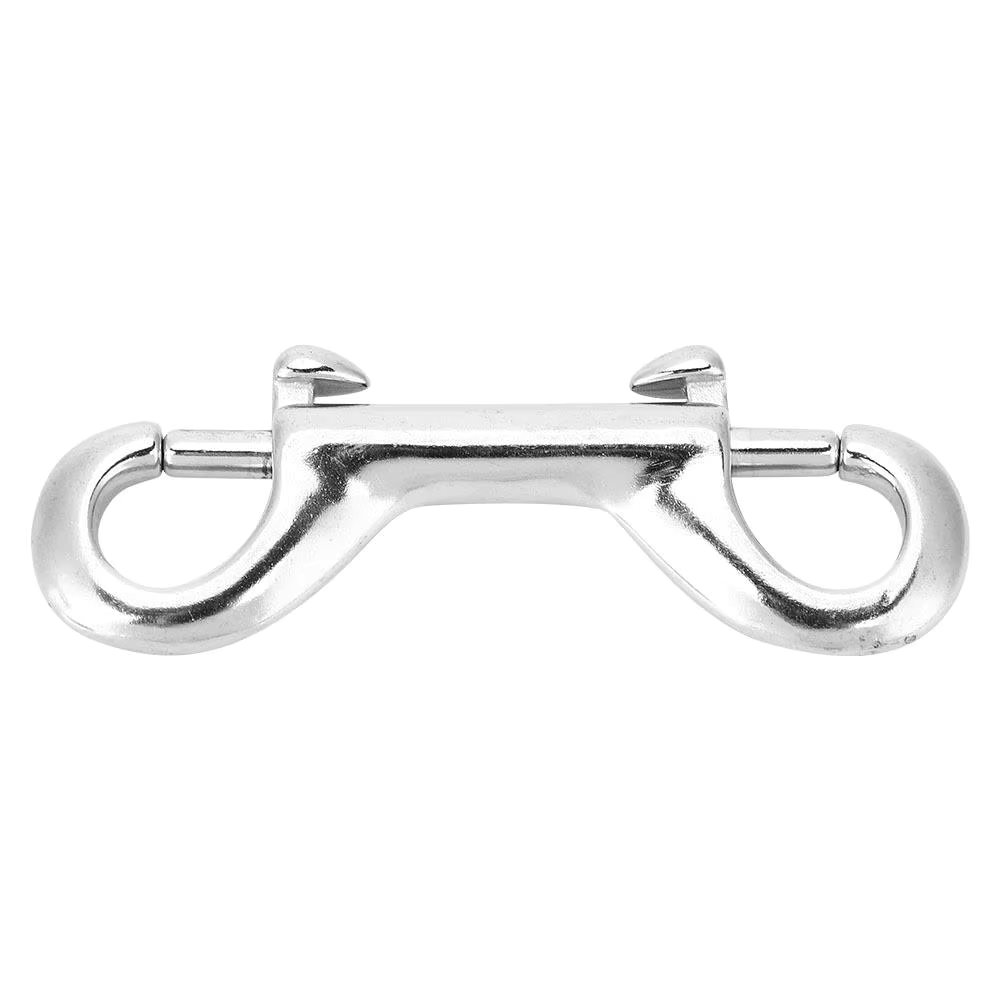 Stainless Steel Double Ended Clip Hook Bolt Snap for Scuba Diving - 100mm Durable Silver Buckle