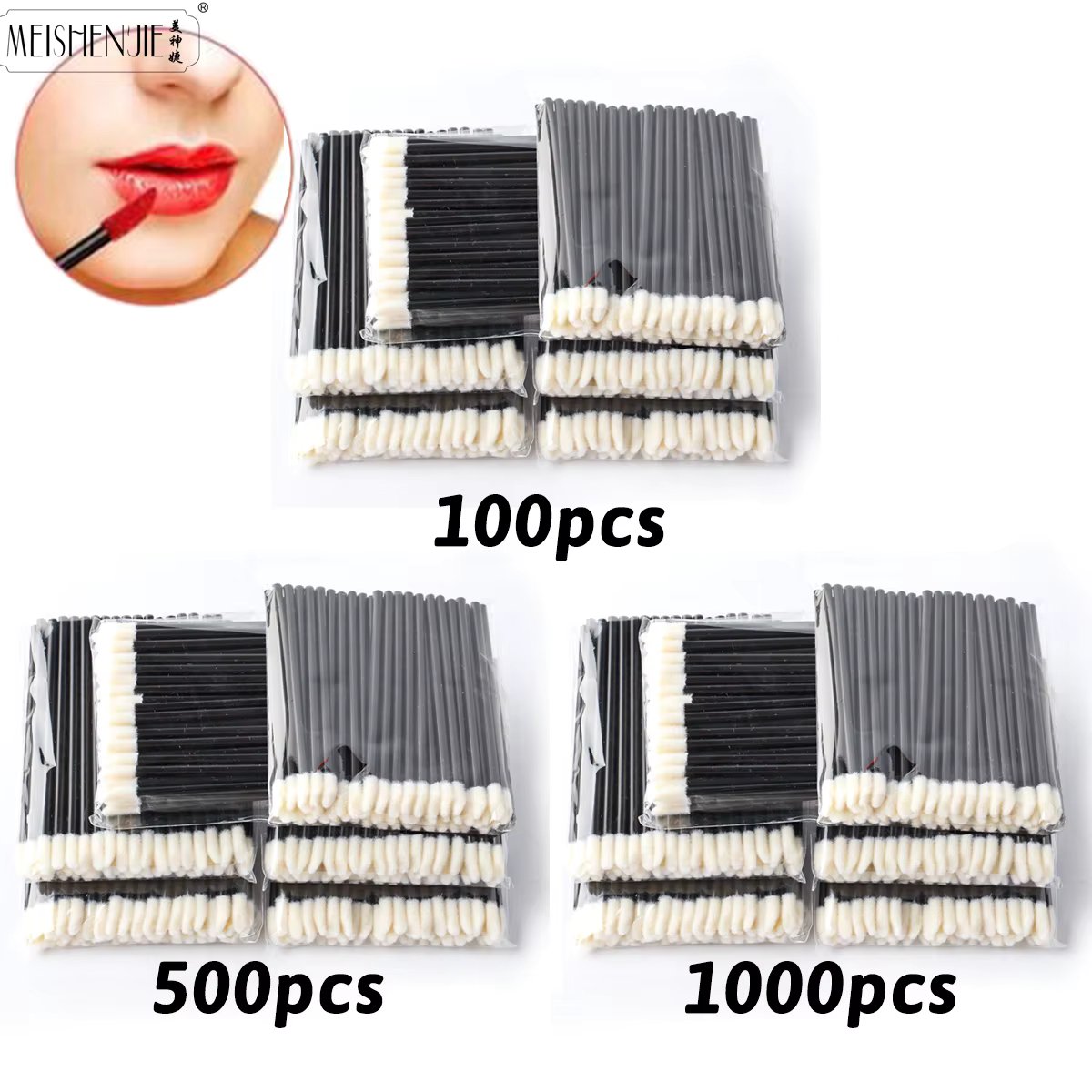 Wholesale 50/1000pcs Lip Brushes Applicators Eyelashes Brush Lipstick Brush Lip Gloss Applicator Wands Makeup Beauty Tool