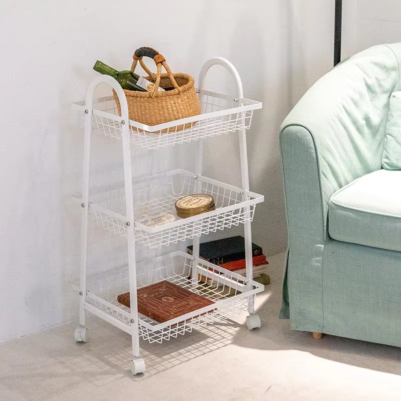 Iron mobile storage rack trolley rack kitchen bathroom bedroom multi-storey snack grombox home accessories