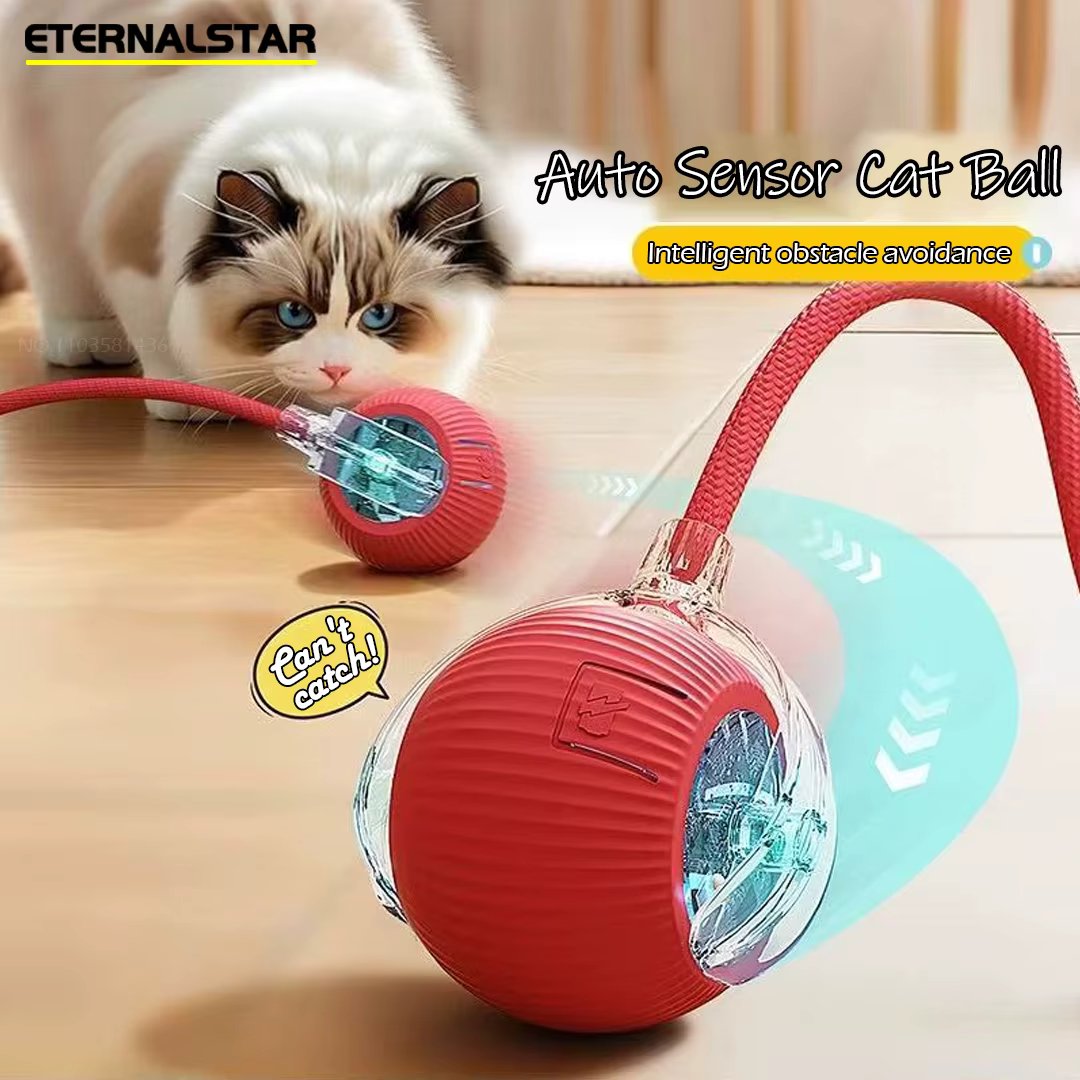 New Rechargeable Smart Interactive Ball for Pet, Motorized Toy, Dog and Cat Training, Simulation Mouse, 3 Modes, Wake Up Ball
