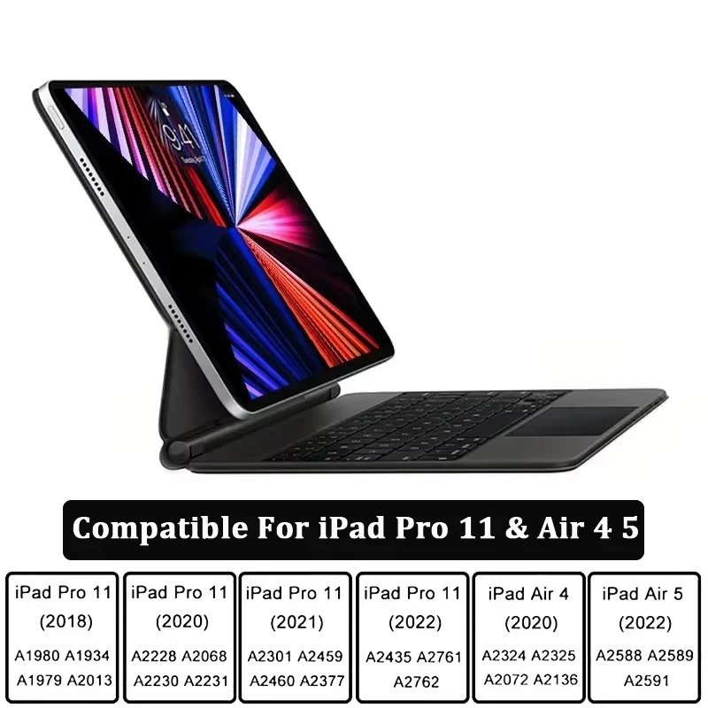 Magic Keyboard For iPad Pro 11 12.9'' & Air 11 13 M2 2024,10.9" iPad Air 5th 4th iPad 10th Generation,Magnetic Keyboard Trackpad