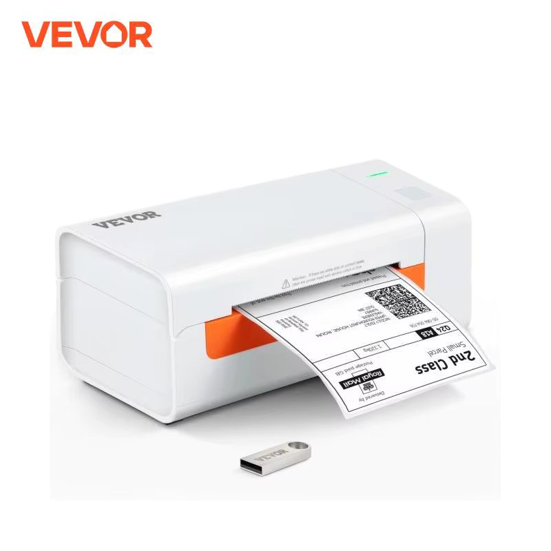 VEVOR 203dpi Desktop Thermal Label Printer USB Label Maker Sticker Shipping Barcode Printer Compatible W/ Windows/Mac OS/ Linux