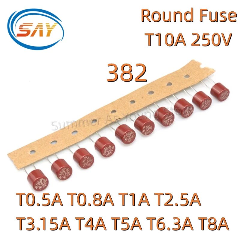 Round Fuse T0.5A T0.8A T1A T2.5A T3.15A T4A T5A T6.3A T8A T10A 250V Plastic LCD TV Power Board Commonly Water Purifier