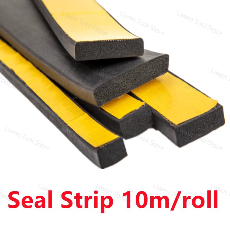 EPDM Self Adhesive Sponge Seal Strip Rubber Black Foam Strong Single-sided Adhesive Soundproof Anti-collision Seal Gasket