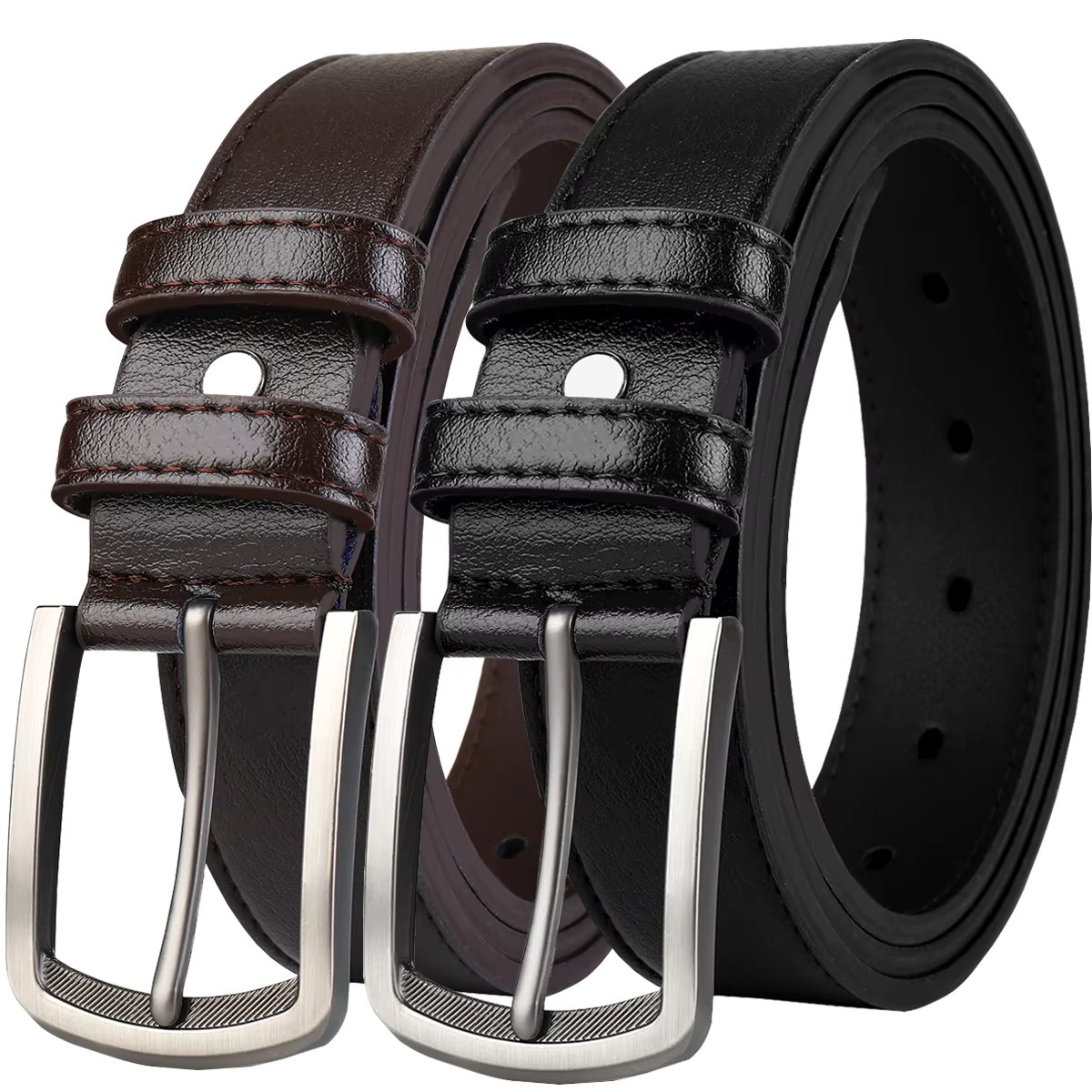 Men's buckle belt, men's leather belt, Korean version, business trend, youth leisure, student belt, belt, suitable for gift givi