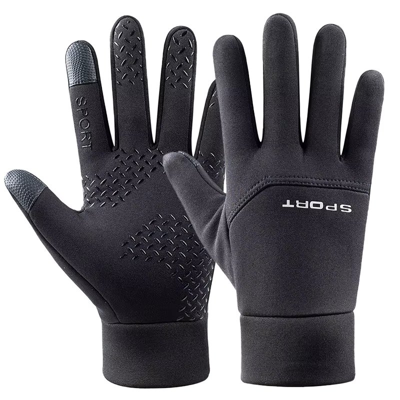 Autumn Winter Add Velvet Gloves Touch Screen Anti-Skid Reflective Waterproof Windproof Warm Skiing Cycling Sports Men's Gloves