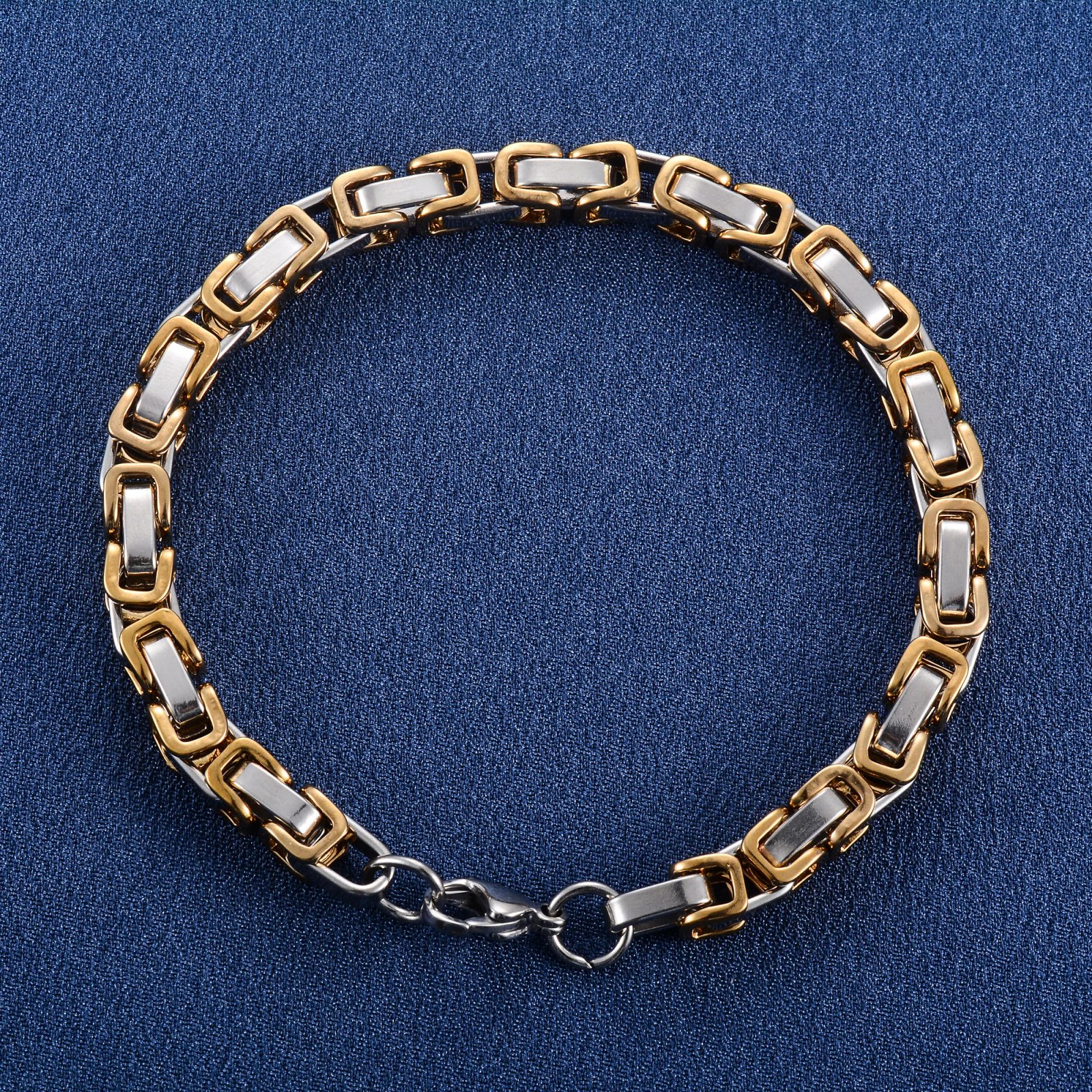 6mm 23cm Cool Stainless Steel Byzantine Chain Bracelet for Men Chunky Punk Rock Boy Hand Chain Anklet Wristband Metal Jewelry