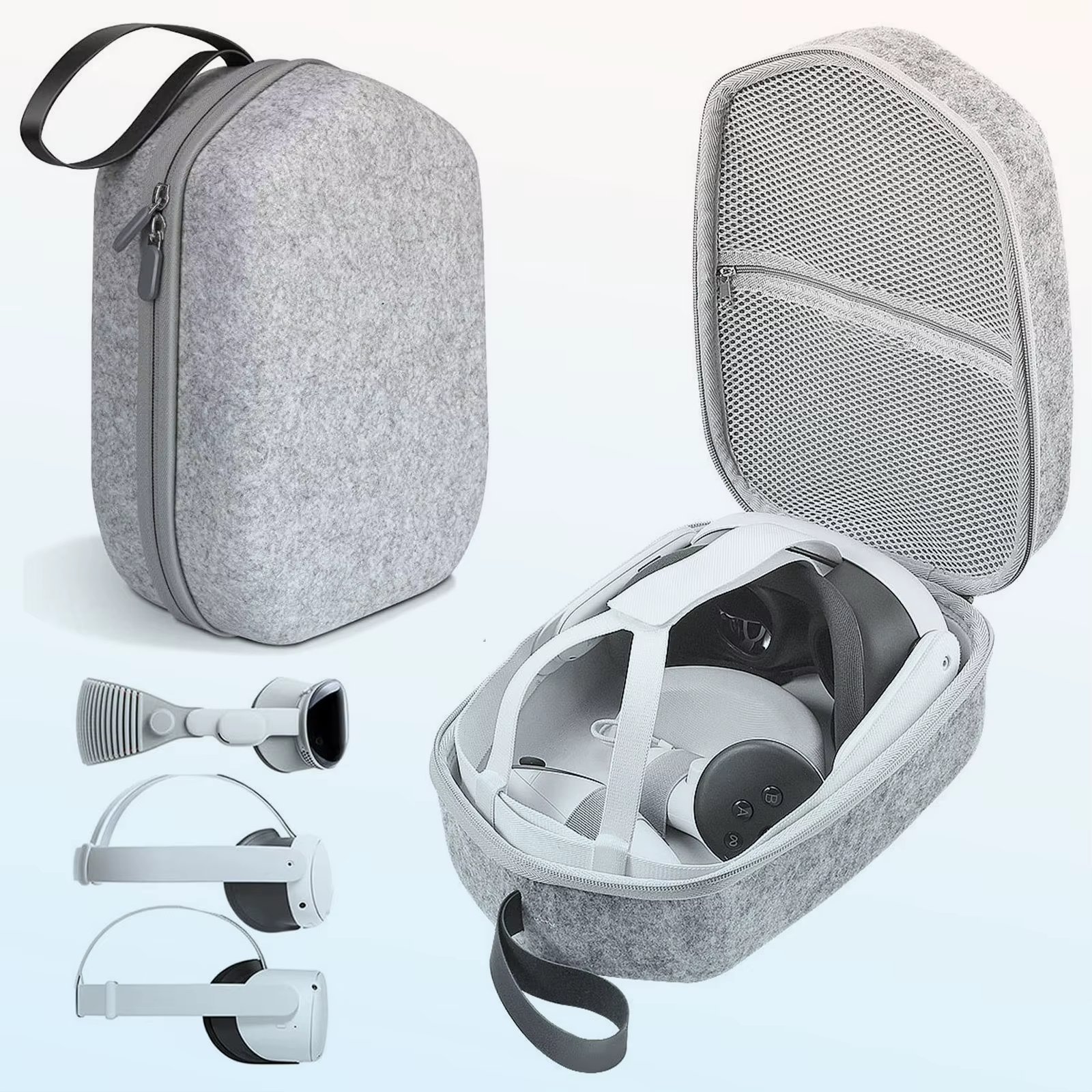 Hard Carrying Case for Meta Quest 3/3S/Quest 2/PICO4/Vision Pro Official Elite Strap VR Gaming Headset Controller Accessories