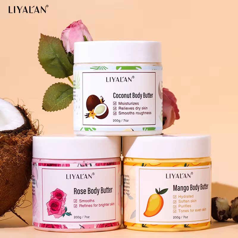 Shea Body Butter Soothes Dry Skin Moisturizer Smooth Rough Deep Hydration Cream Coconut Rose Mango Whipped Skin Care Body Lotion