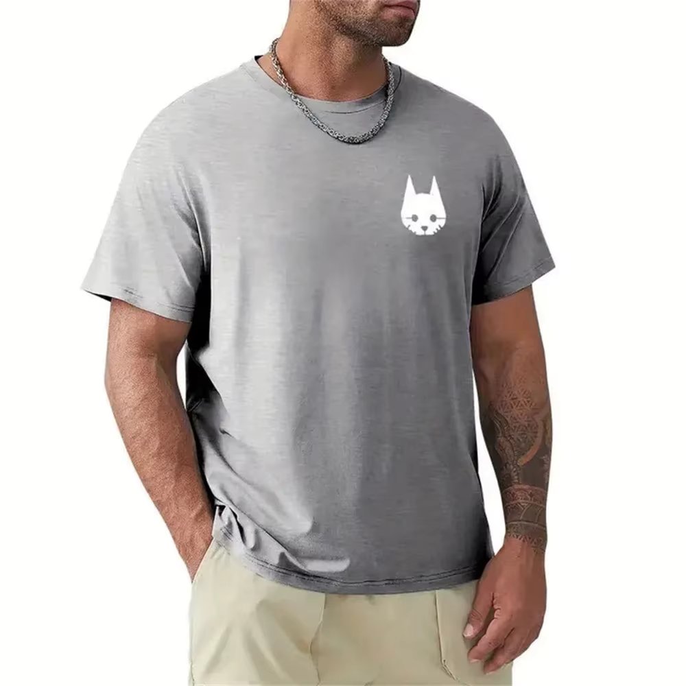 Summer minimalist men's top, fashionable printed letter pattern T-shirt, casual loose top