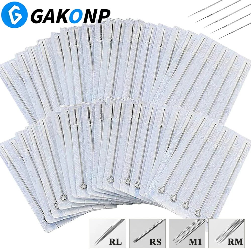 50/20/10/5PCS Sterilized Tattoo Needles 0.35MM Stick and Poke Needles RL RS M1 RM for Tattoo Permanent Makeup Machine Supply