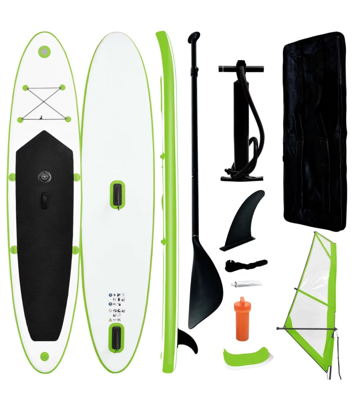 Paddleboards inflatable surf paddle board with green and white candle set