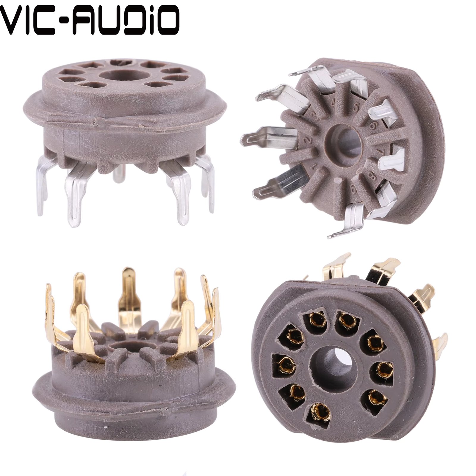 Bakelite B9A 9Pin Valve Tube Socket For ECC82 ECC83 12AU7 EL84 6922 E88CC 12AX7 Vacuum Tube Socket Amplifier Audio Vintage HIFI