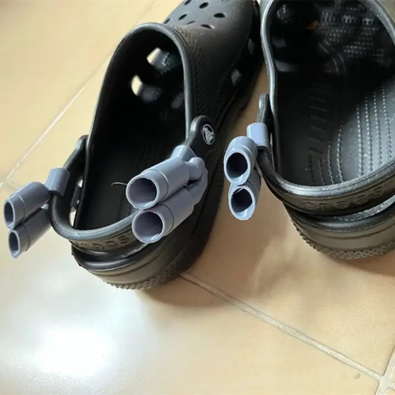 1pair Twin muffler exhaust For Crocs Noticeable Shoe Charm Accessories
