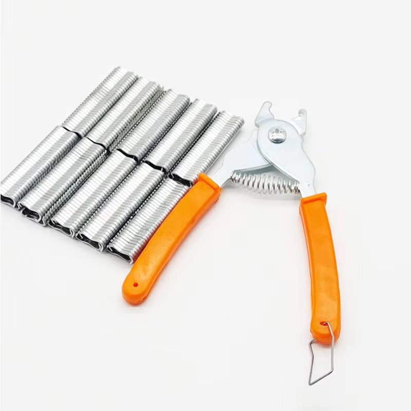 Hog Ring Pliers + Hog Rings M Nails Poultry Cage Installation Tools Fences Netting Tags Traps Cage