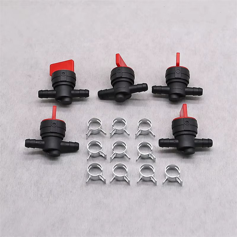 5pcs 1/4" InLine Straight Fuel Cut-Off Shut-Off Valve Petcock Riding Mower