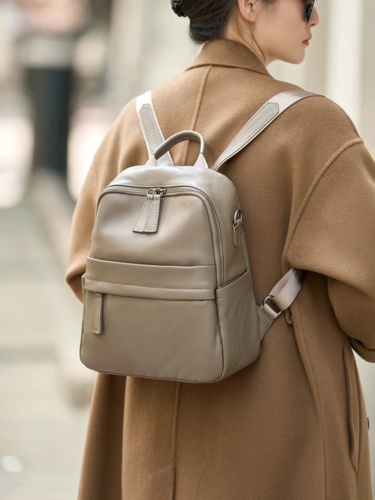 Limited Sale Full Cow Leather Backpack Women Fashion Backpack Black College Students School Bags Genuine Leather Bags #sc1968