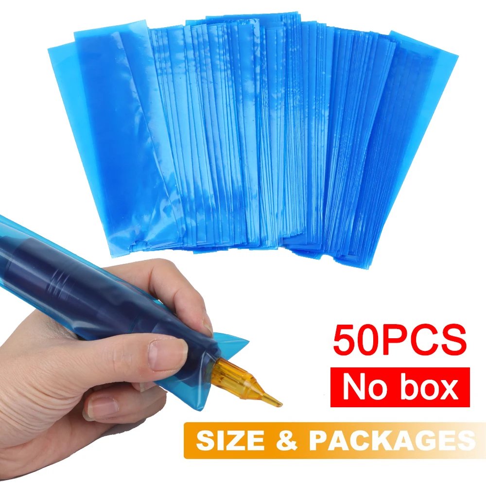Disposable Tattoo Pen Bags 50/100pcs Cartridge Tattoo Machine Cover Sleeves PMU Supplies Clip Cord Cover Filter Pen Accessories