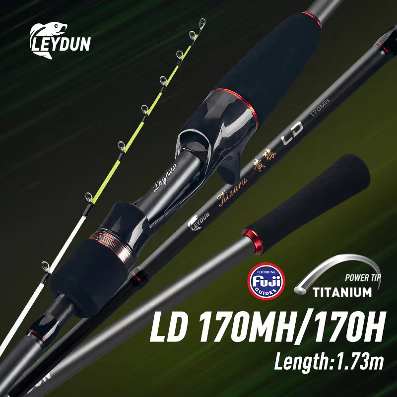 LEYDUN Kizaru 170MH 170H Fishing Rods Full FUJI Guide Ultra light Octopus Tianium Tip Cuttlefish Squid Boat Fishing Casting Rod