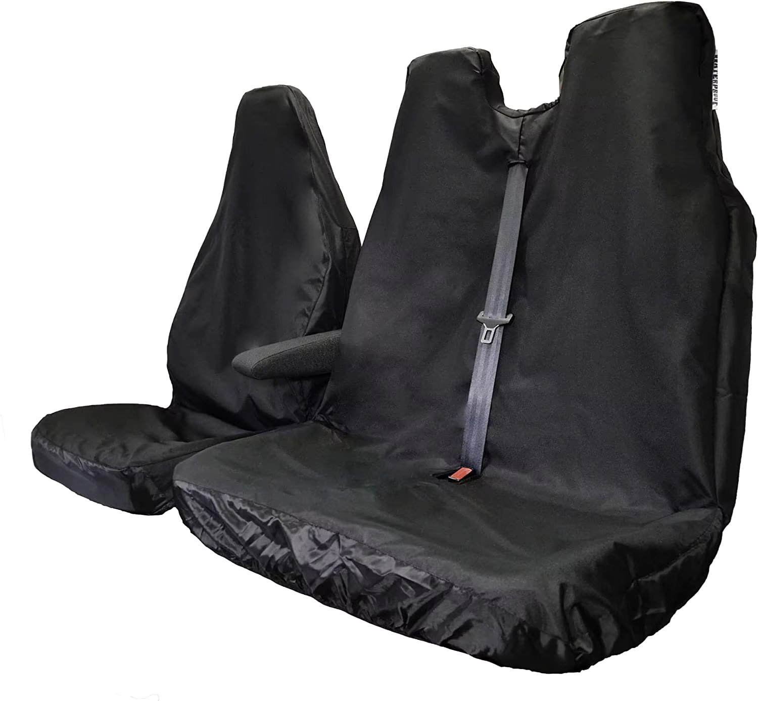 Tailored Waterproof Heavy-Duty Seat Covers For Ford Transit Custom Van 2013 ONWARDS | Driver & Double Set Black