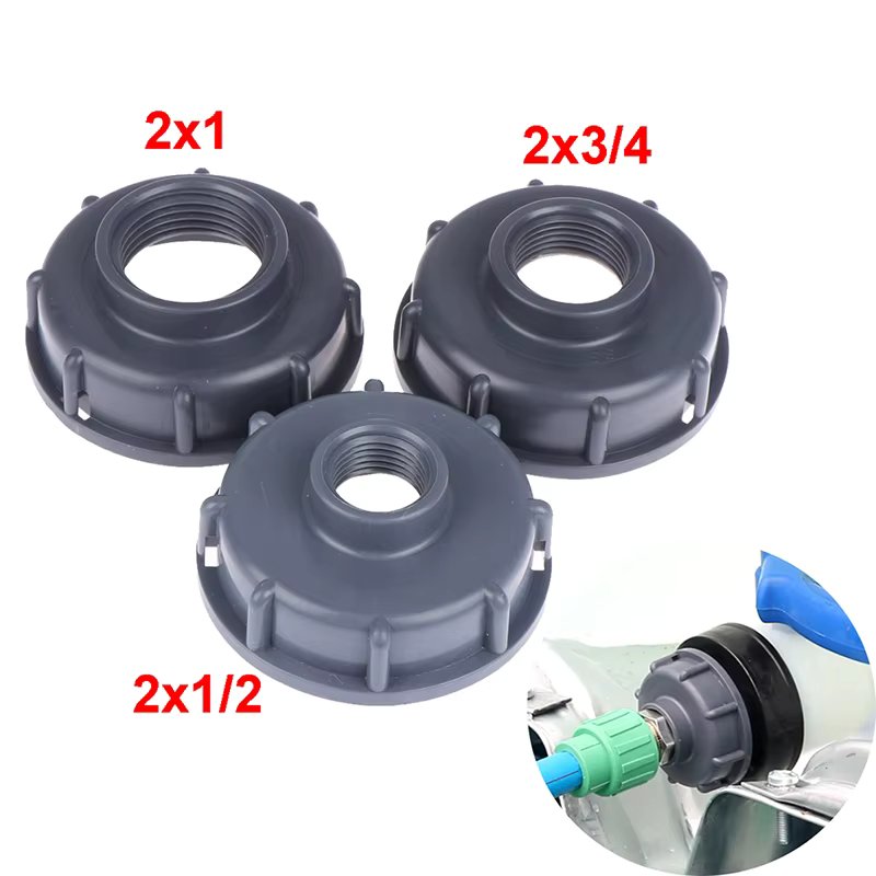 1pc Durable Ibc Tank Fittings S60X6 Coarse Threaded Cap 60Mm Female Thread To 1/2 ", 3/4", 1 "Adapter Connector