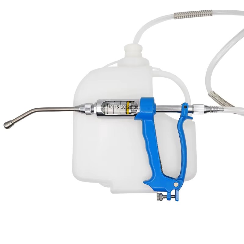 5ml 10ml 20ml 30ml Veterinary Metal Feeding Gun Continuous Drench Gun for Cattle Sheep Goat Drenching Gun with Bottle Farm Tools