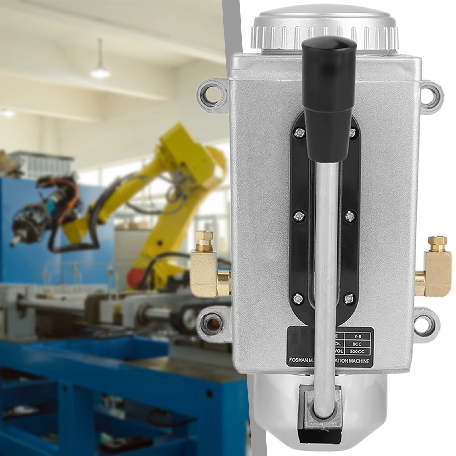 Hand Lubrications Pump Double Outlet Port Manual Lubricating Pump For Oiler Milling Machine