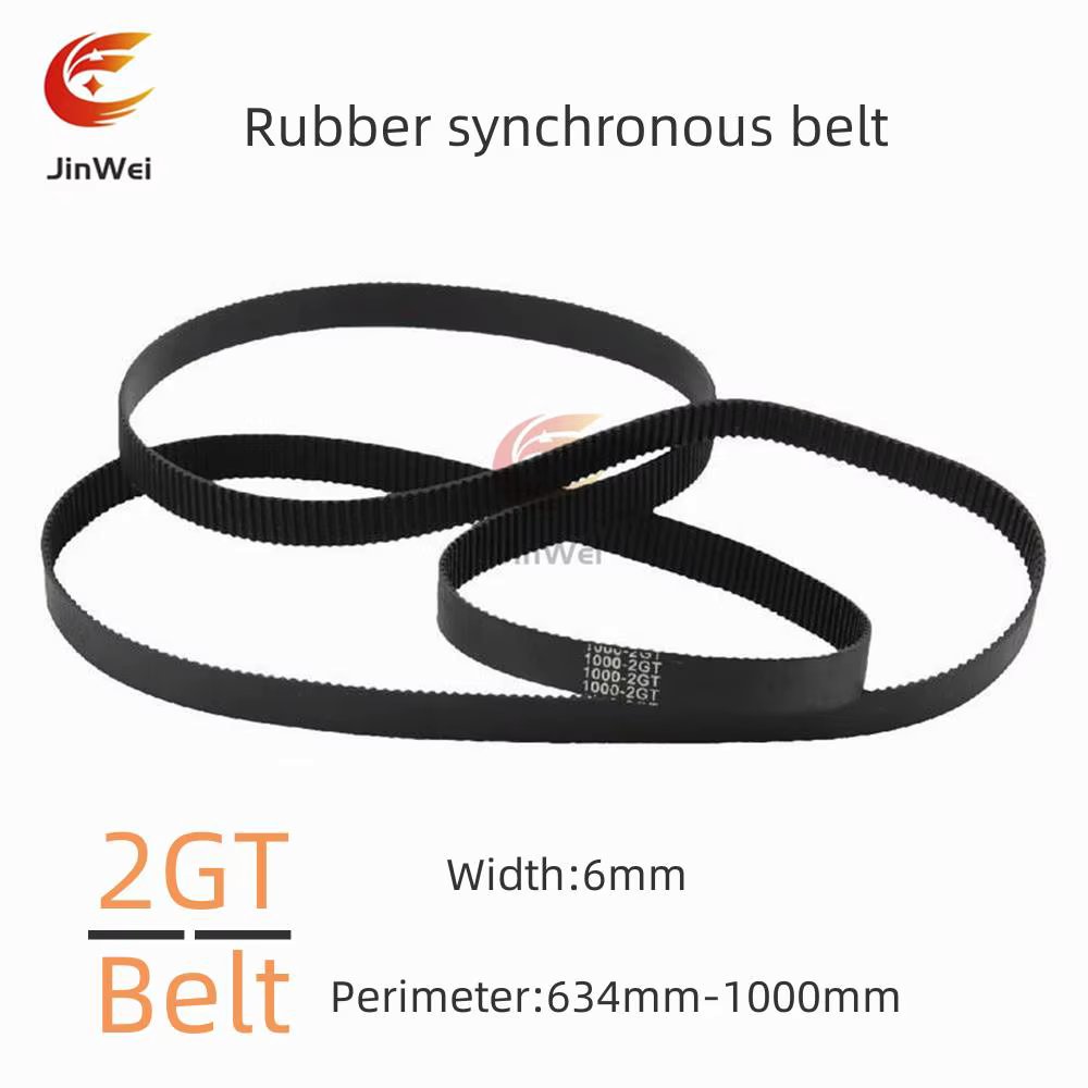 2GT GT2 Width:6mm  High-Quality Rubber Closed-Loop Timing Belt, Belt Circumference 634mm-1000mm, Used For 3D Printers