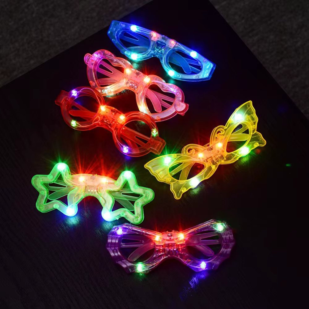10/20/30/40/50 Pcs LED Light Up Glasses Glow In The Dark Glasses Neon Party Supplies Adults Birthday Party Decoration
