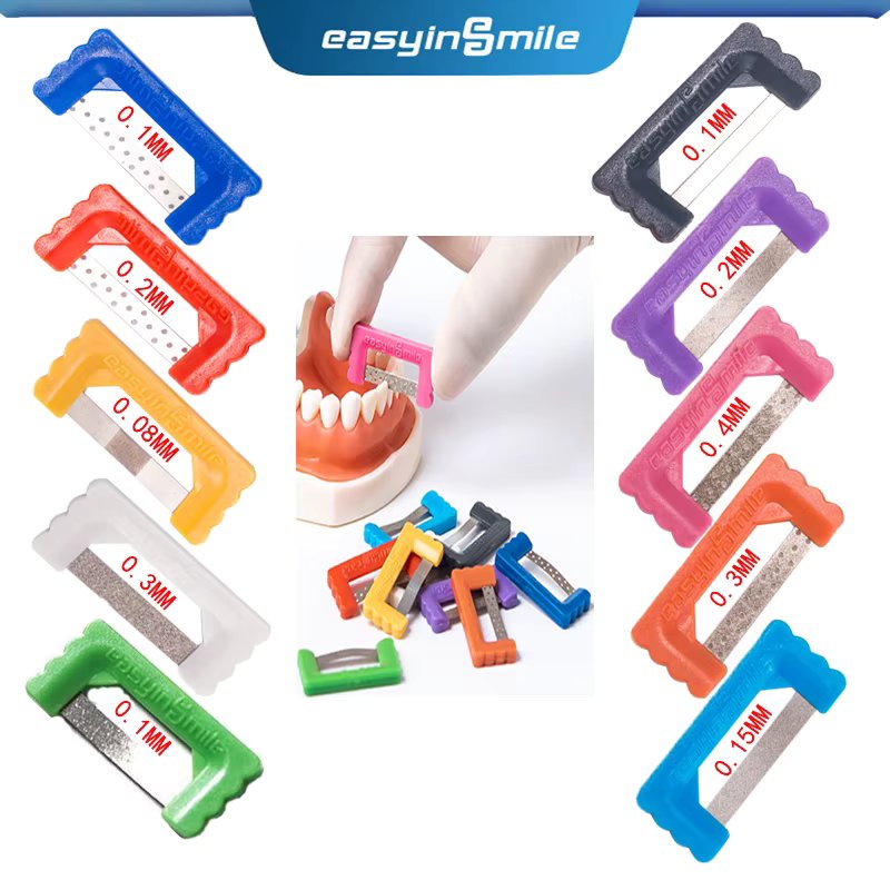 Easyinsmile Orthodontic Stripping IPR Dental Kit Interproximal Reduction Strips Polish Tooth Enamel Reduce Serrated Saw