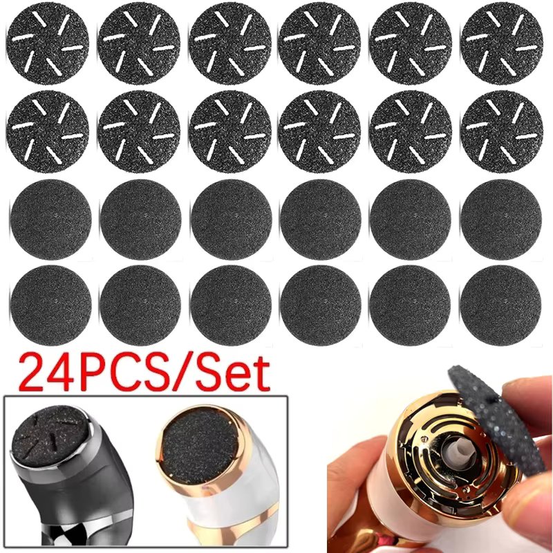 24Pcs/Set Replacement Sandpaper Disk Foot Pedicure Discs Sanding Paper Accessory For Electric Foot File Callus Remover Machine