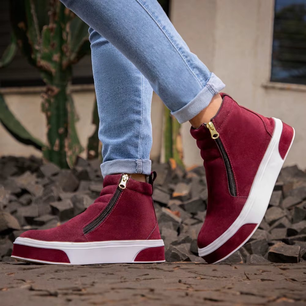 Knot Boot Mid-size GuGi Academia Flat Sole And Zipper 203-GG