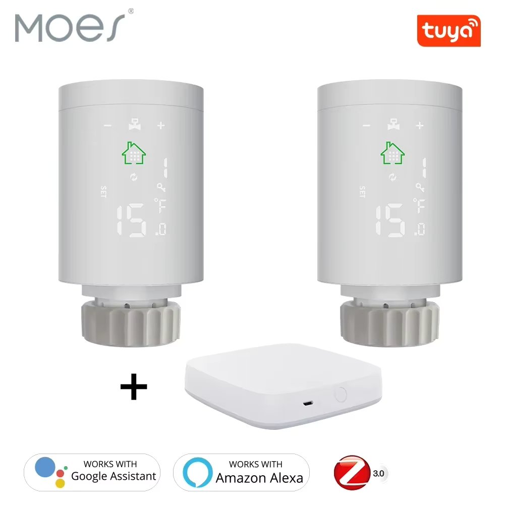 TRV ZigBee3.0 Smart Radiator Actuator Programmable Thermostatic Radiator Valve Temperature Controller Voice Control via Alexa