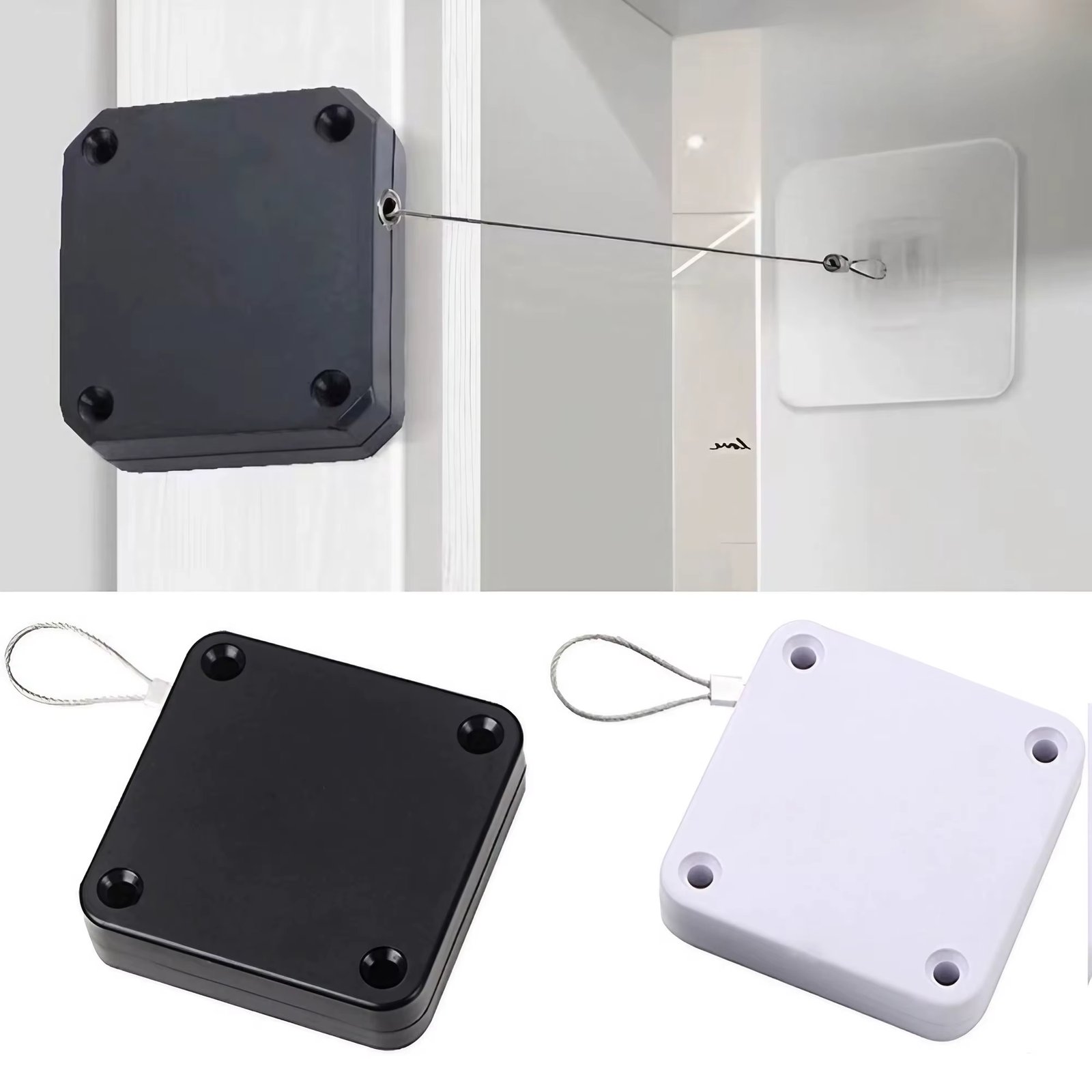 JJYY Punch Free door closer telescopic door device wooden door closed sliding door wire pull rope automatic door closing artifac