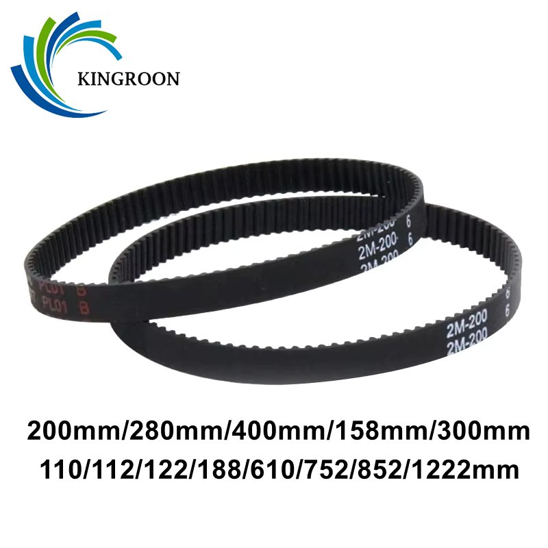 GT2 Closed Loop Timing Belt Rubber 2GT 6mm 3D Printers Parts 110 112 122 158 200 280 300 400 610 852 mm Synchronous Belts Part