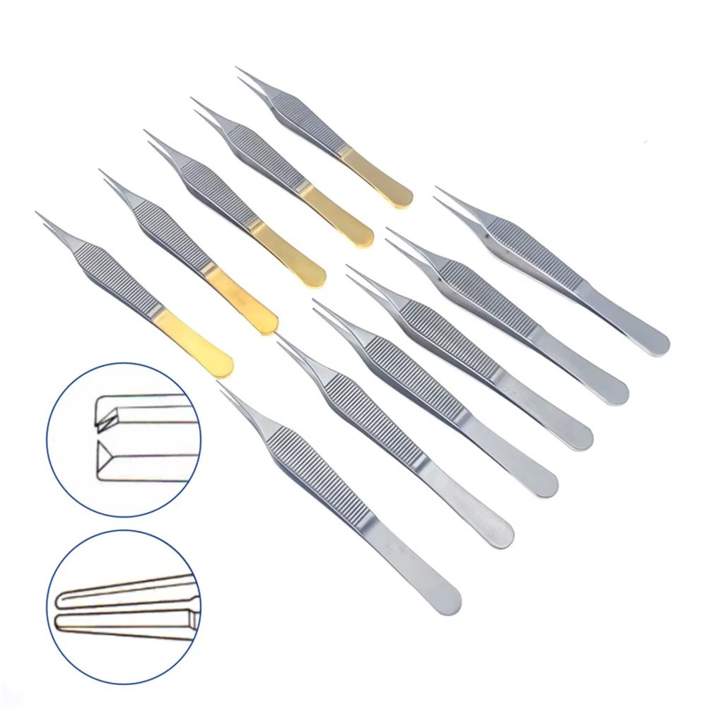 Tissue Forceps Stainless steel Teeth/Platforms Surgical Instruments Golden Handle