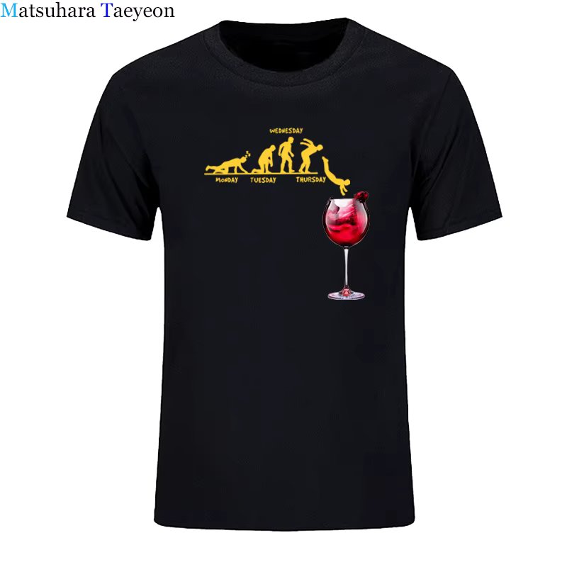 New Wine cup Casual TShirt Tops Short Sleeve Men T-shirt Cotton Man's T shirt Funny T-Shirts Drunk Tee Alcohol Drinking clothes