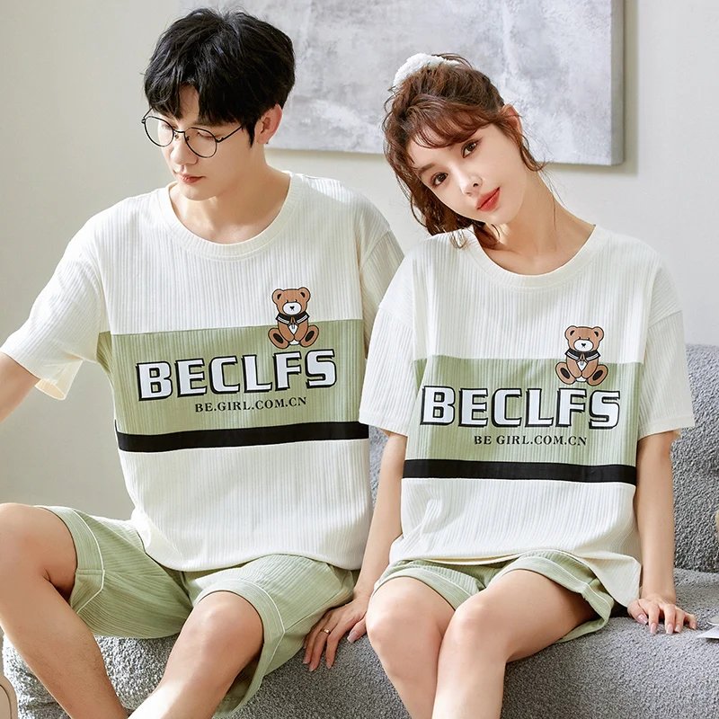 Couple Pajamas matching sets Adults Sleepwear Cotton Nightwear For Men And Women Casual Home Clothes Pjs Pyjamas Homme Femme