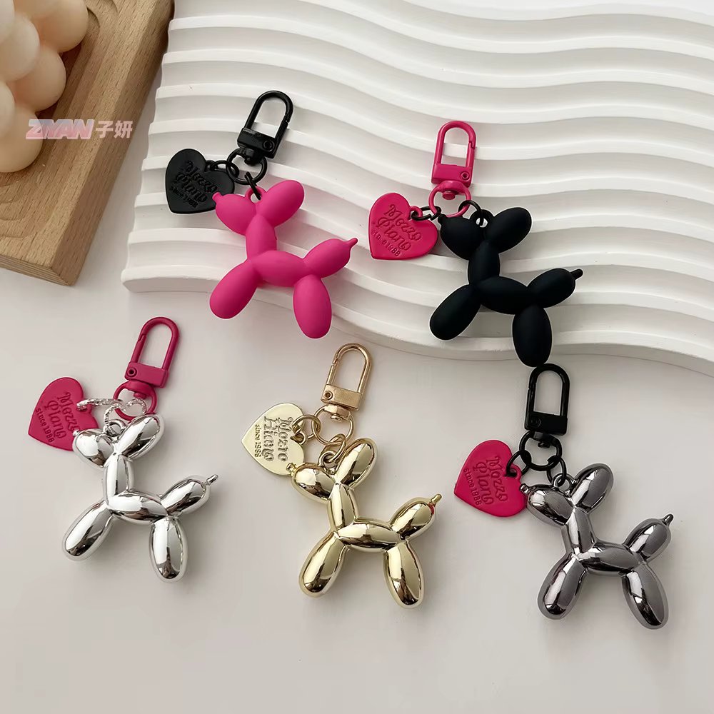  Cute Balloon Dog Bag Charm Handbag Pendant Keychain Women's Exquisite Internet-famous Bead Bag Accessories High-Grade Pendant