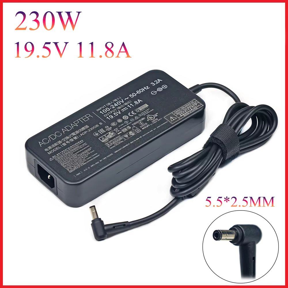 19.5V 11.8A 230W Charger For ASUS AERO 15-Y9-4K80P AERO 15-X9-RT4K5MP GAMING Laptop Adapter ZX8-CR5S1