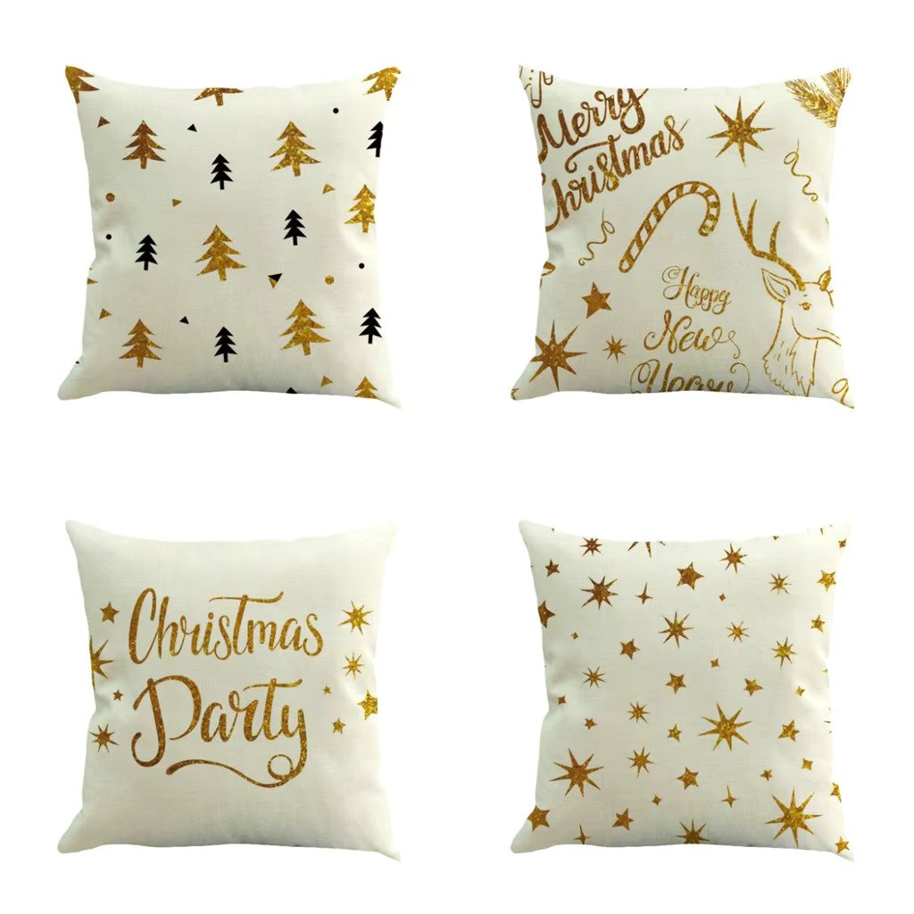 2021 Merry Christmas Cushion Cover Pillowcase Cover Sofa Christmas Pillowcase Pillow Covers Decorative Decoracion Navidena