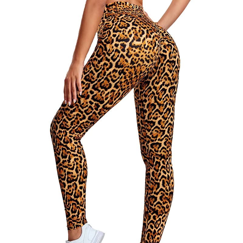 Women High Waist Leopard Leggings Sexy Butt Lifter Fitness Seamless Skinny Trousers Push Up Scrunch Female Sportswear