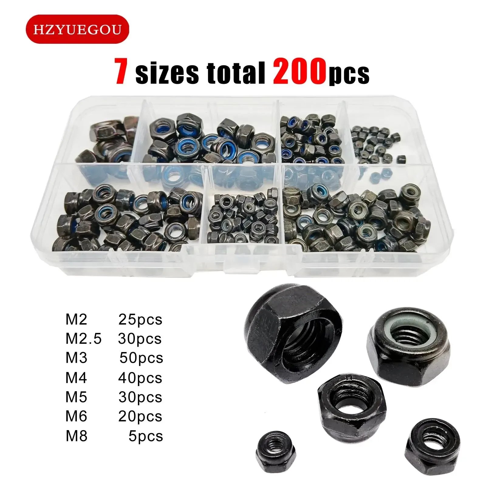7 size total 200pcs